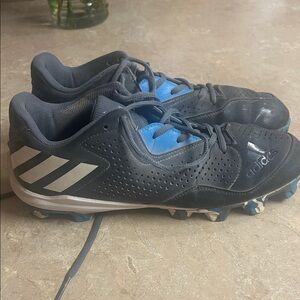 Adidas Black and Blue Performance Cleats